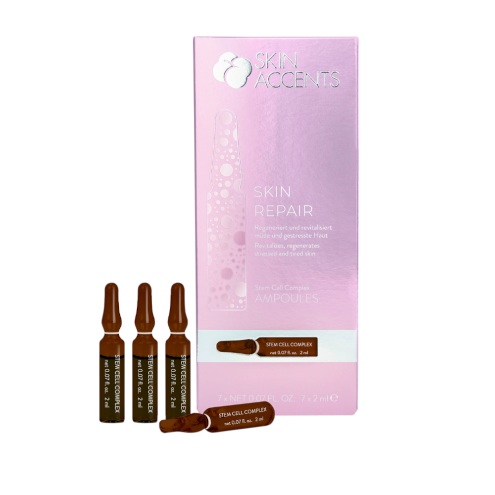 INSPIRA:COSMETICS Skin Accents Stem Cell Complex – Anti-Aging-Ampullen, 7x2ml, Ampullen und Umkarton