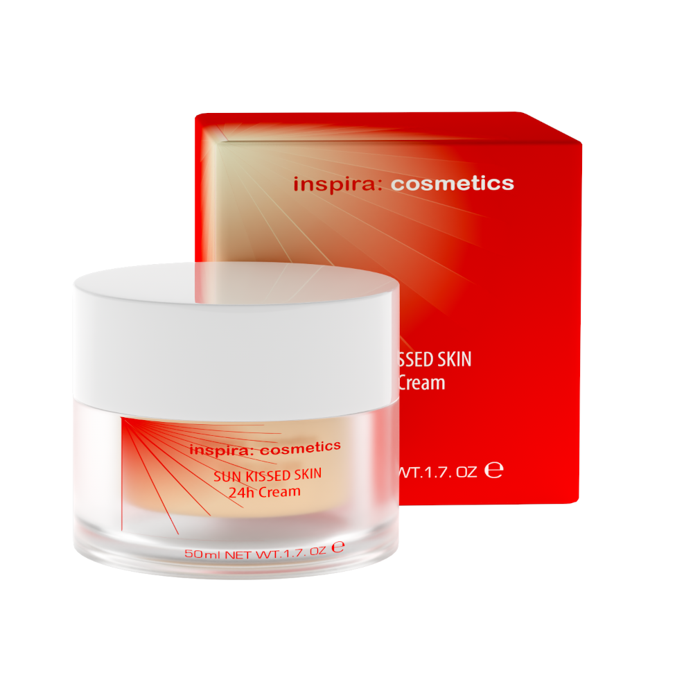 INSPIRA:COSMETICS Sun Kissed Skin 24H Cream – leichte Pflegecreme, 50ml, Tiegel und Umkarton