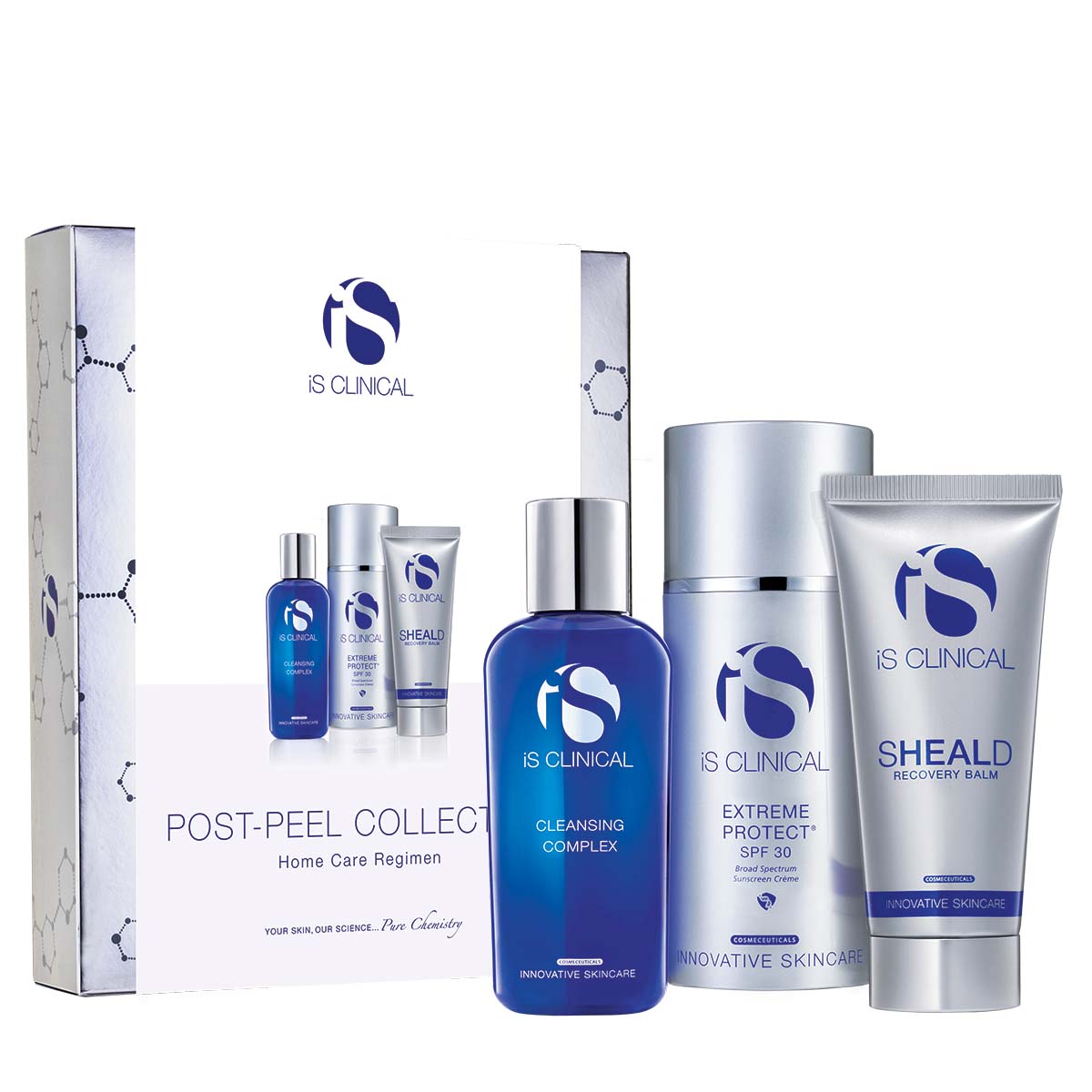 IS CLINICAL Post Peel Kit – Pflege-Set für empfindliche Haut, 1Stk, Umkarton und Einzelprodukte