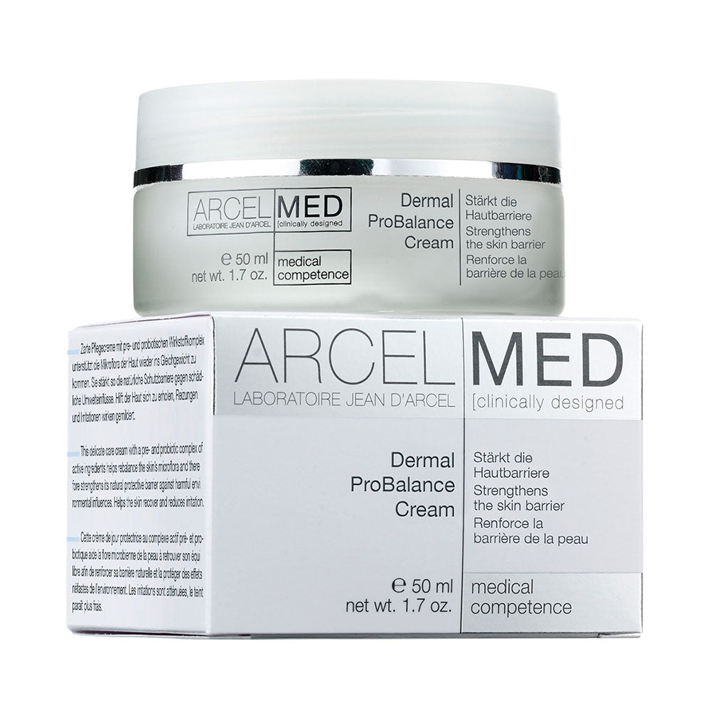 JEAN D'ARCEL ARCELMED Dermal ProBalance Cream – Pflegecreme mit Pre- & Probiotika für sensible Haut, 50ml, Tiegel und Umkarton