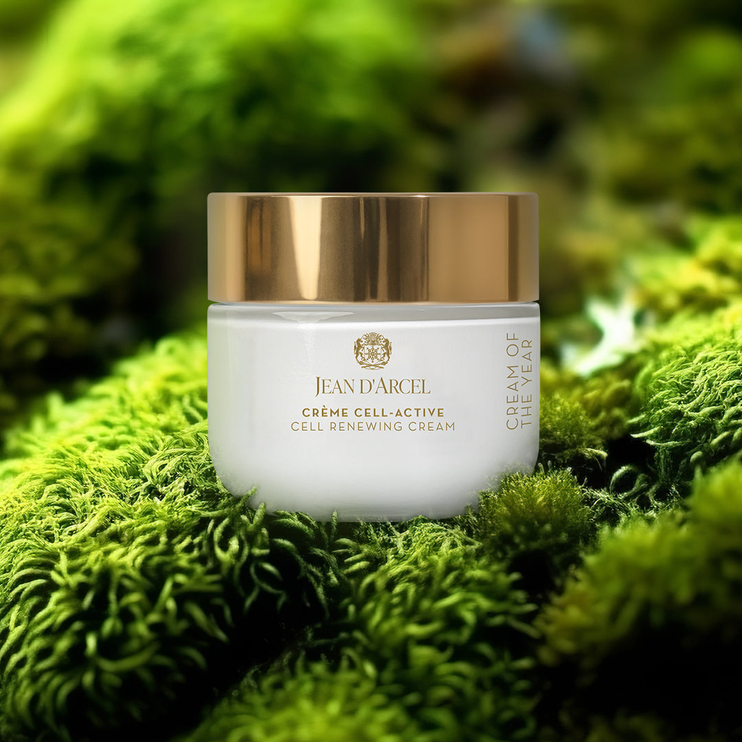 JEAN D'ARCEL crème cell-active - cell renewing cream – 24h-Anti-Aging-Pflege, 50ml, Tiegel auf Moos