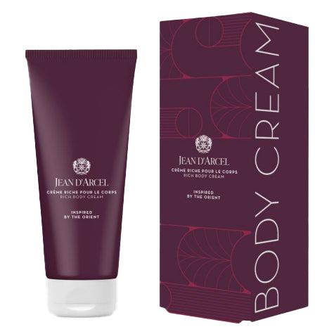 JEAN D'ARCEL crème riche pour le corps | rich body cream – Reichhaltige Körpercreme mit Safran & Feigen-Extrakt, 200ml, Tube und Umkarton