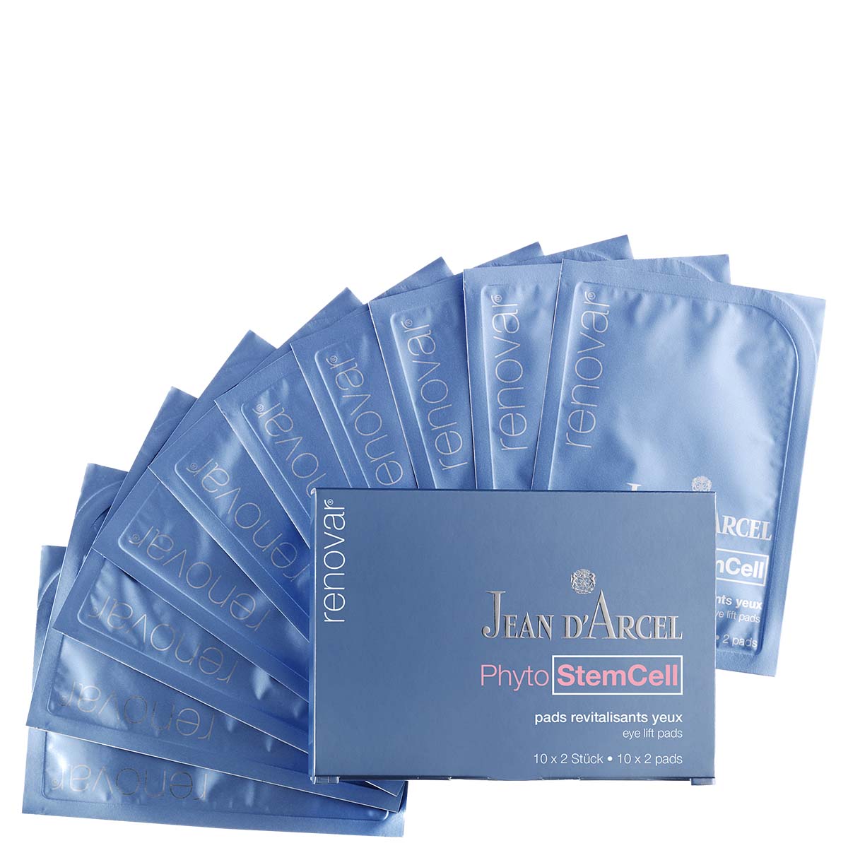 JEAN D'ARCEL RENOVAR Phyto StemCell pads revitalisants yeux – eye lift pads, 10x2Pads, Sachets und Umkarton
