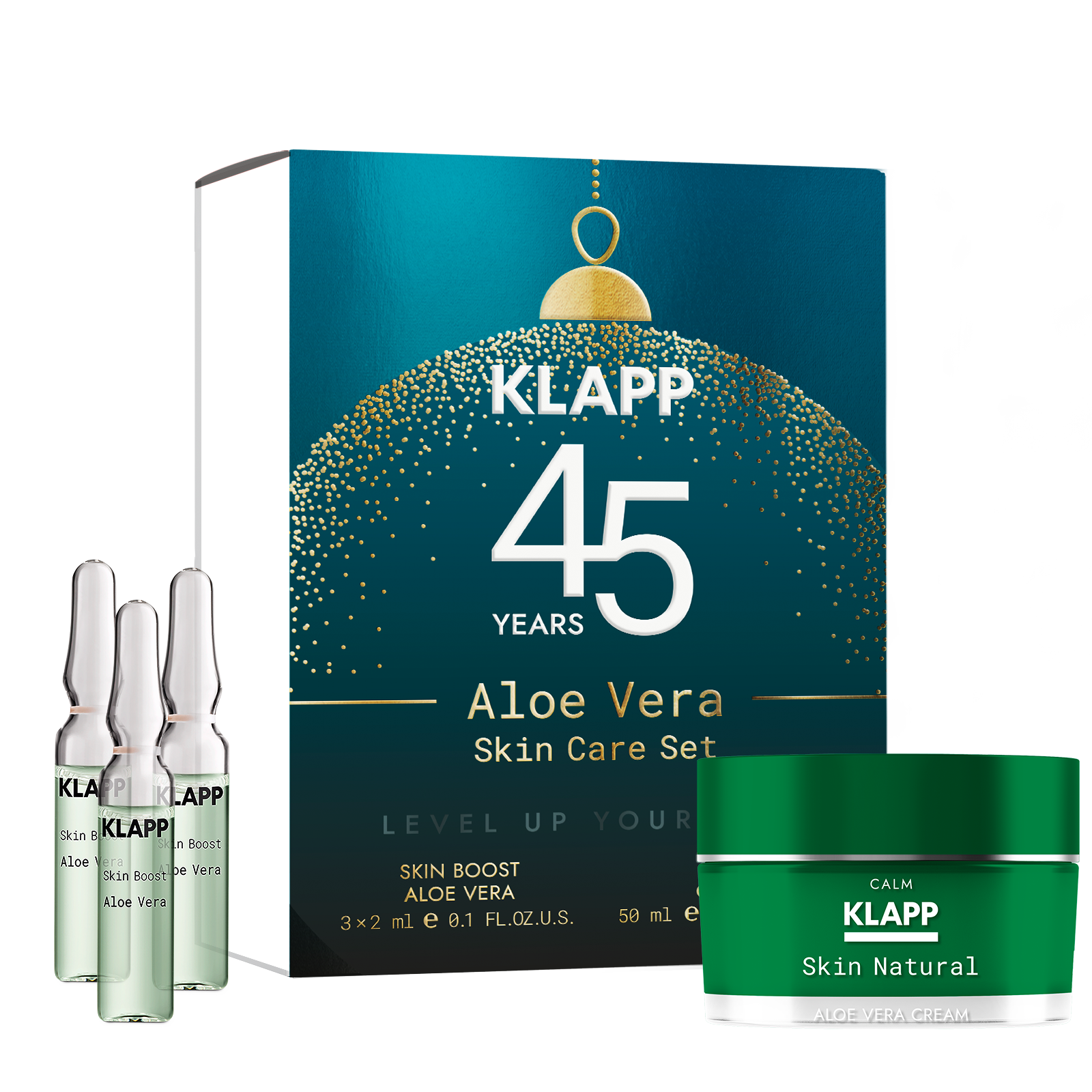 KLAPP Aloe Vera Skin Care Set – Christmas Collection, 1Stk, Einzelprodukte und Geschenkkarton