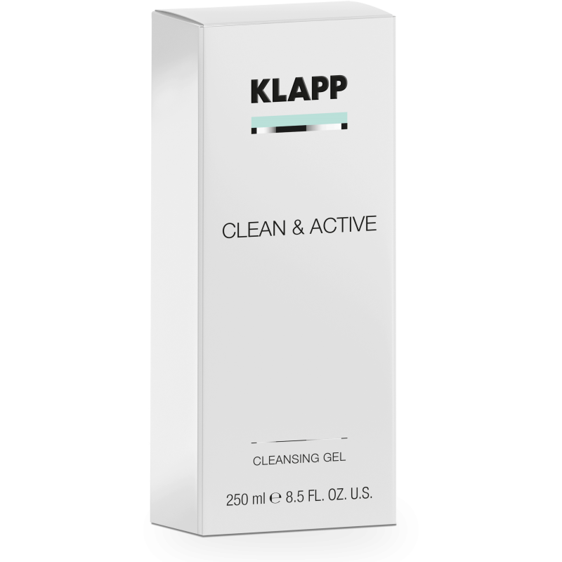 KLAPP Clean & Active Cleansing Gel – Reinigungsgel für Misch- & ölige Haut, 250ml, Umkarton