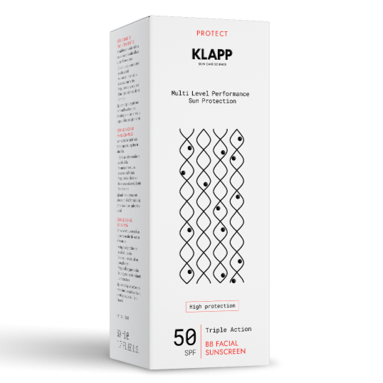 KLAPP Facial Sunscreen BB 50 SPF – Getönter Sonnenschutz, 50ml, Umkarton
