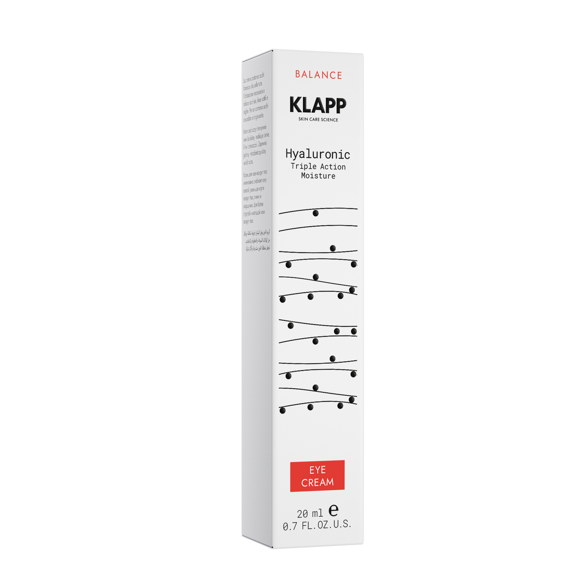 KLAPP Hyaluronic Triple Action Moisture Eye Cream – intensive Augenpflege, 20ml, Verpackung