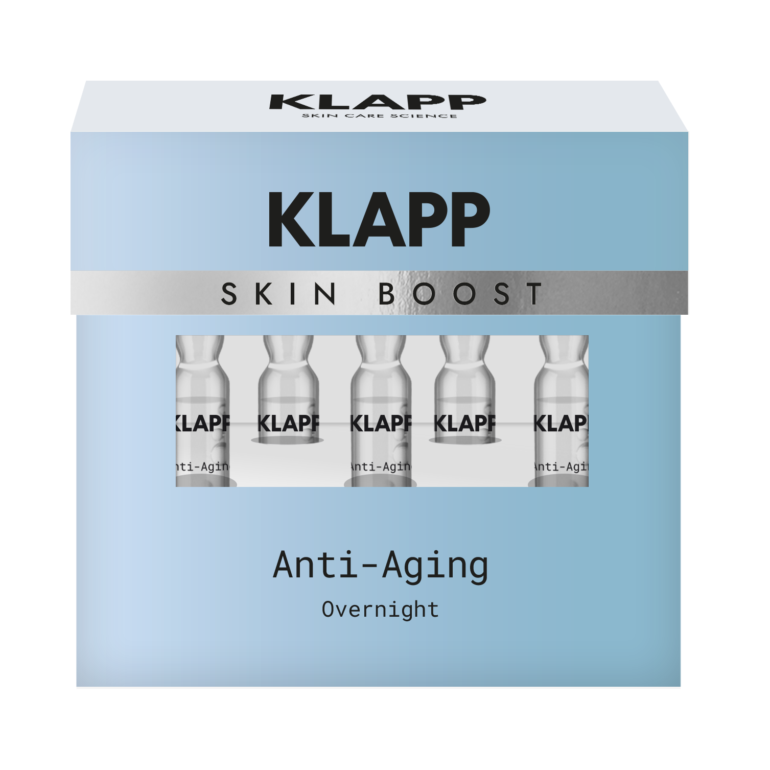KLAPP KLAPP Skin Boost Anti Aging - Overnight Ampoules 5 x 1 ml – für glatte Haut, 5x1ml, Umkarton
