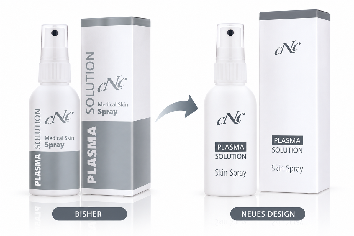 KLAPP PLASMASOLUTION Skin Spray – Keimreduzierendes Hydrogel, 75ml, Vergleich bisherigen und neues Design