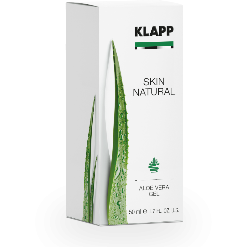 KLAPP Skin Natural Aloe Vera Gel – Feuchtigkeitsspendendes Gel mit Aloe Vera, 50ml, Umkarton
