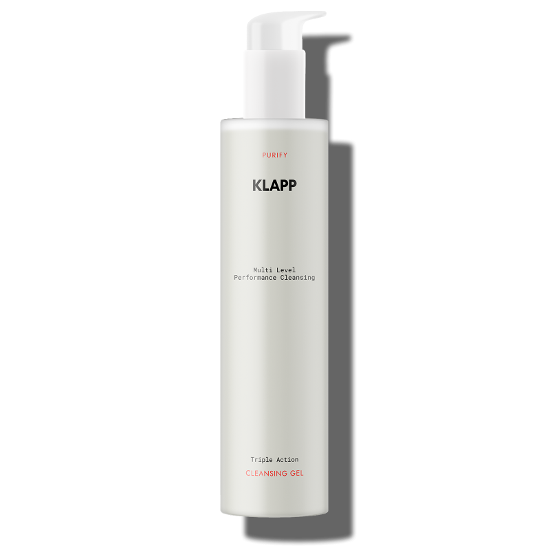 KLAPP Triple Action Cleansing Gel – Ölfreies Reinigungsgel für Misch- & ölige Haut, 200ml, Pumpspender