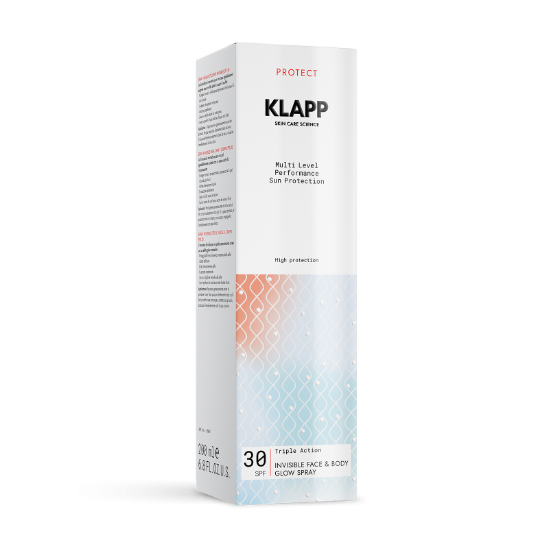 KLAPP Triple Action Invisible Face & Body Glow Spray 30 SPF – Sonnenschutzspray für Gesicht & Körper, 200ml, Umkarton