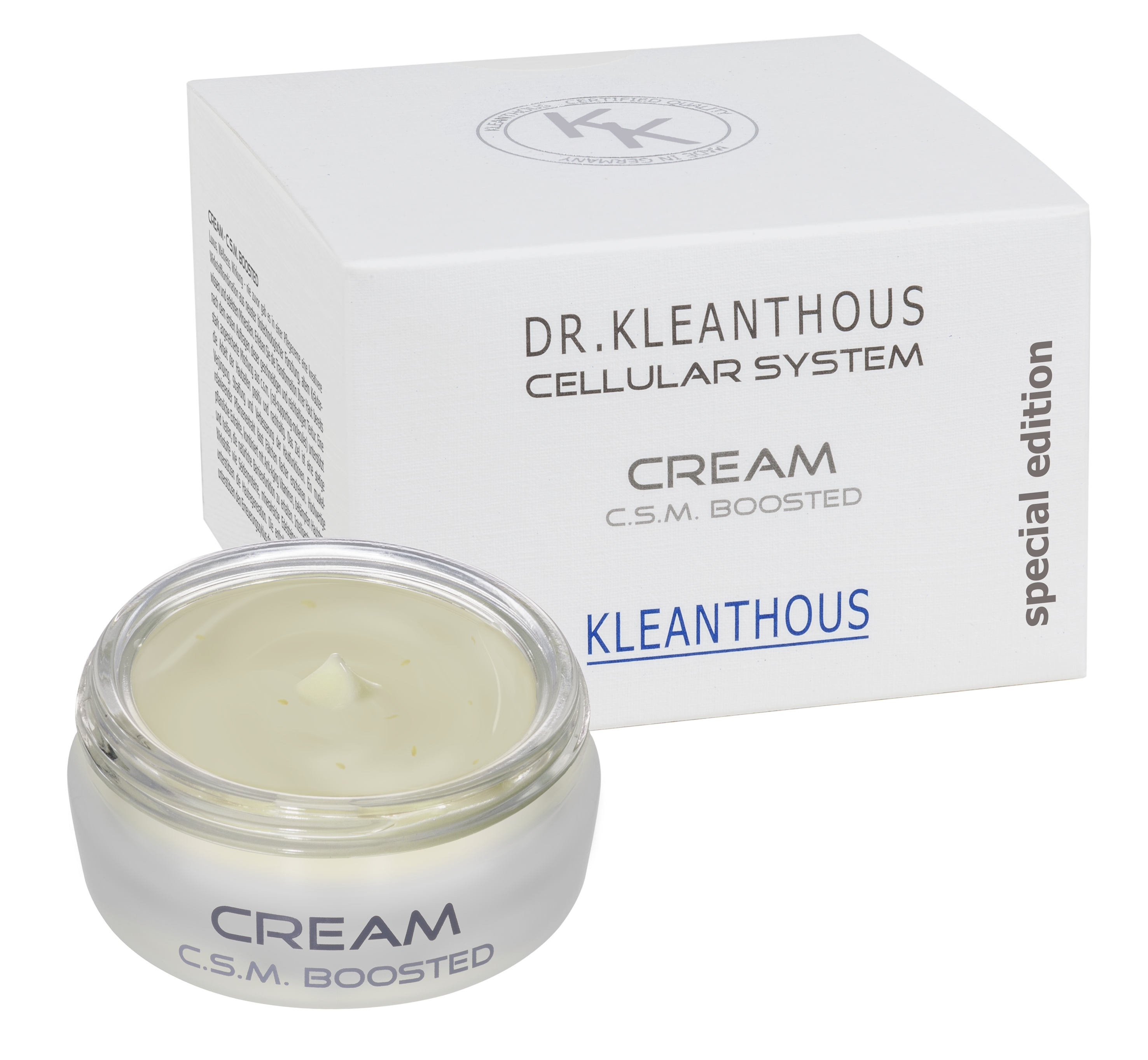 KLEANTHOUS cellular system cream – Anti-Aging Pflege, 15ml, Tiegel offen und Umkarton
