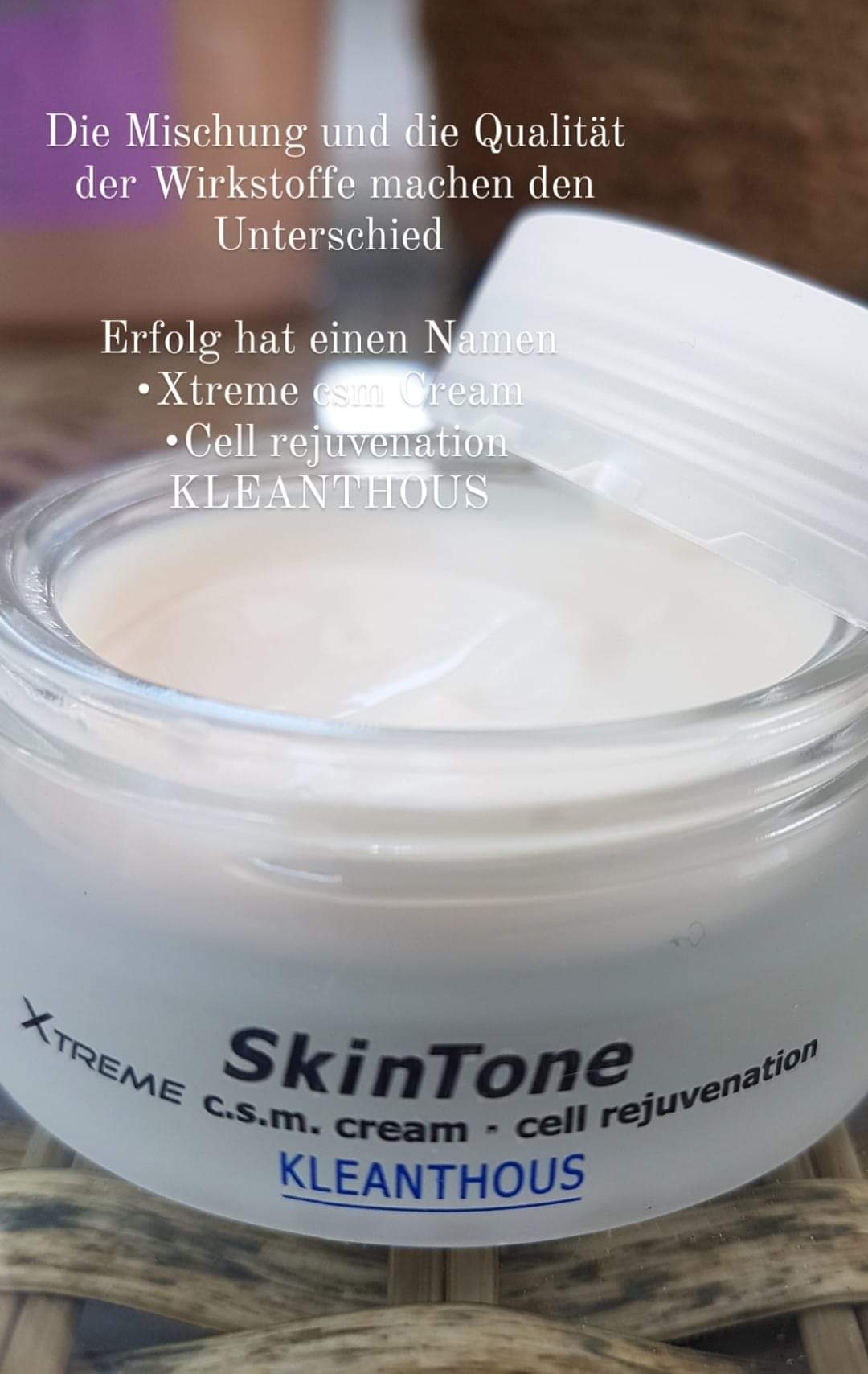 KLEANTHOUS SkinTone Xtreme c.s.m. cream  – Luxuscreme mit Filler-Effekt, 50ml, Tiegel offen