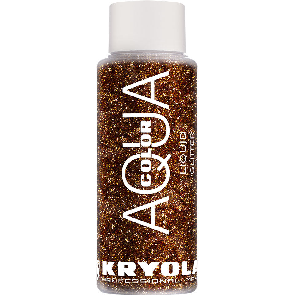 KRYOLAN Aquacolor Liquid Glitter copper – flüssiger Glitter für Gesicht & Körper, 30ml, Flasche