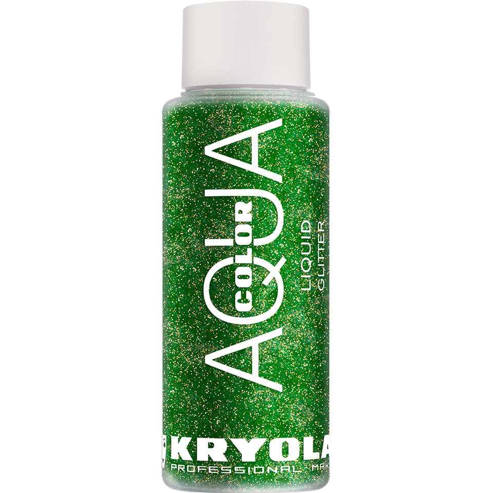 KRYOLAN Aquacolor Liquid Glitter emerald – flüssiger Glitter für Gesicht & Körper, 30ml, Flasche