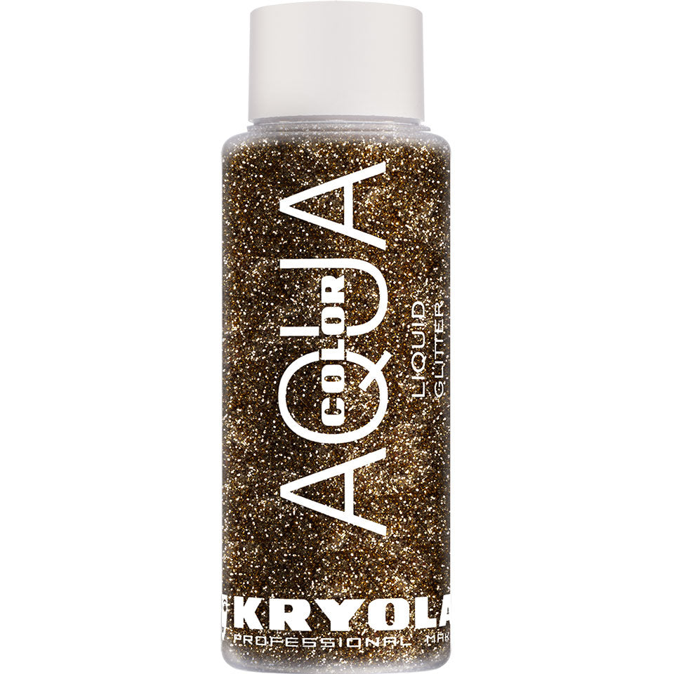 KRYOLAN Aquacolor Liquid Glitter light bronze – flüssiger Glitter für Gesicht & Körper, 30ml, Flasche