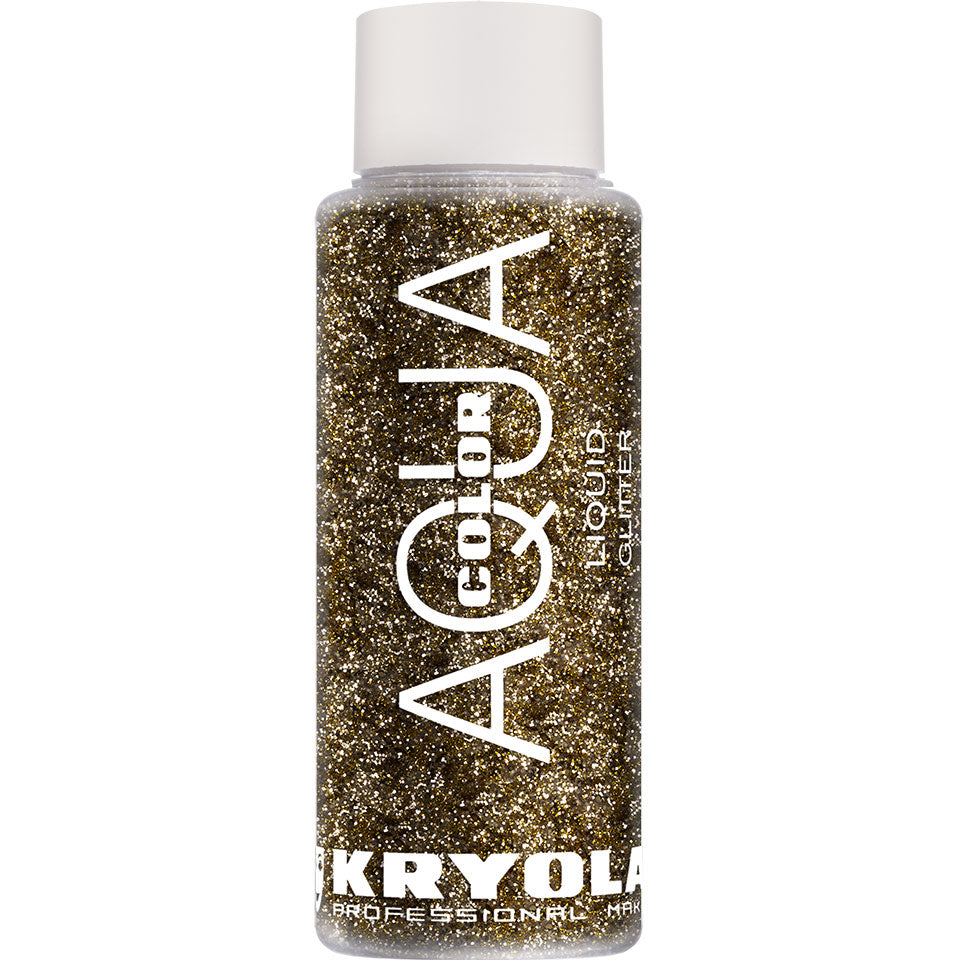 KRYOLAN Aquacolor Liquid Glitter light gold – flüssiger Glitter für Gesicht & Körper, 30ml, Flasche