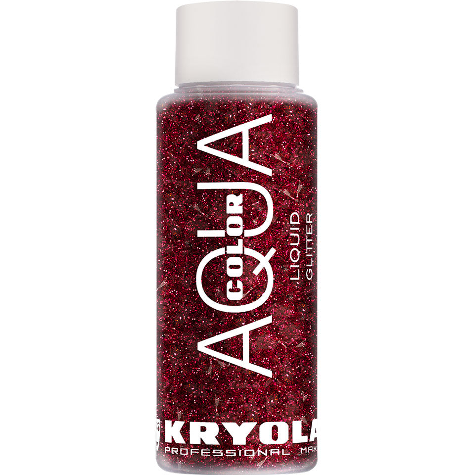 KRYOLAN Aquacolor Liquid Glitter red – flüssiger Glitter für Gesicht & Körper, 30ml, Flasche