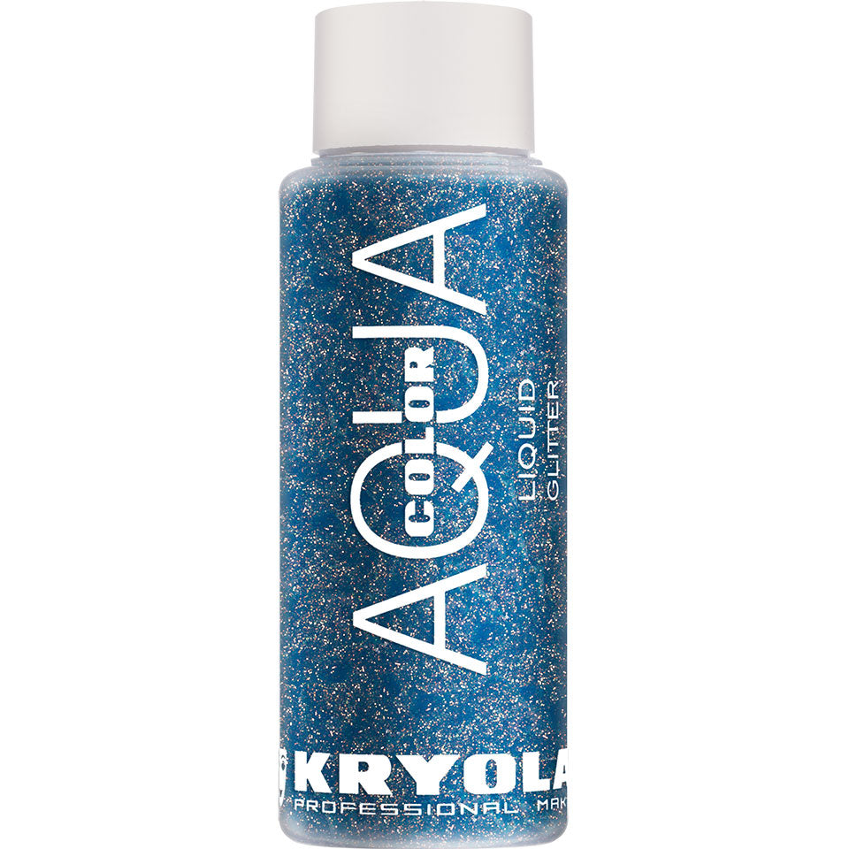 KRYOLAN Aquacolor Liquid Glitter sea blue – flüssiger Glitter für Gesicht & Körper, 30ml, Flasche