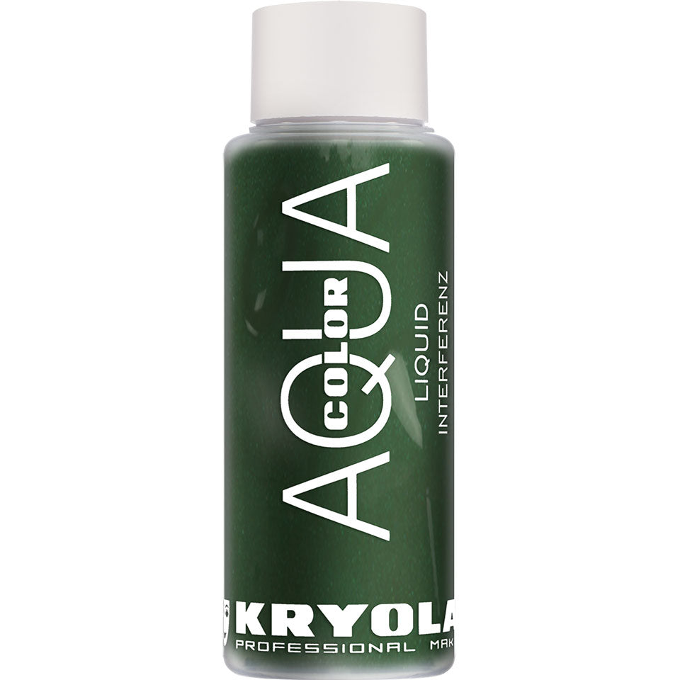 KRYOLAN Aquacolor Liquid Interferenz antique green G – flüssiges Perlglanz-Make-up, 30ml, Flasche