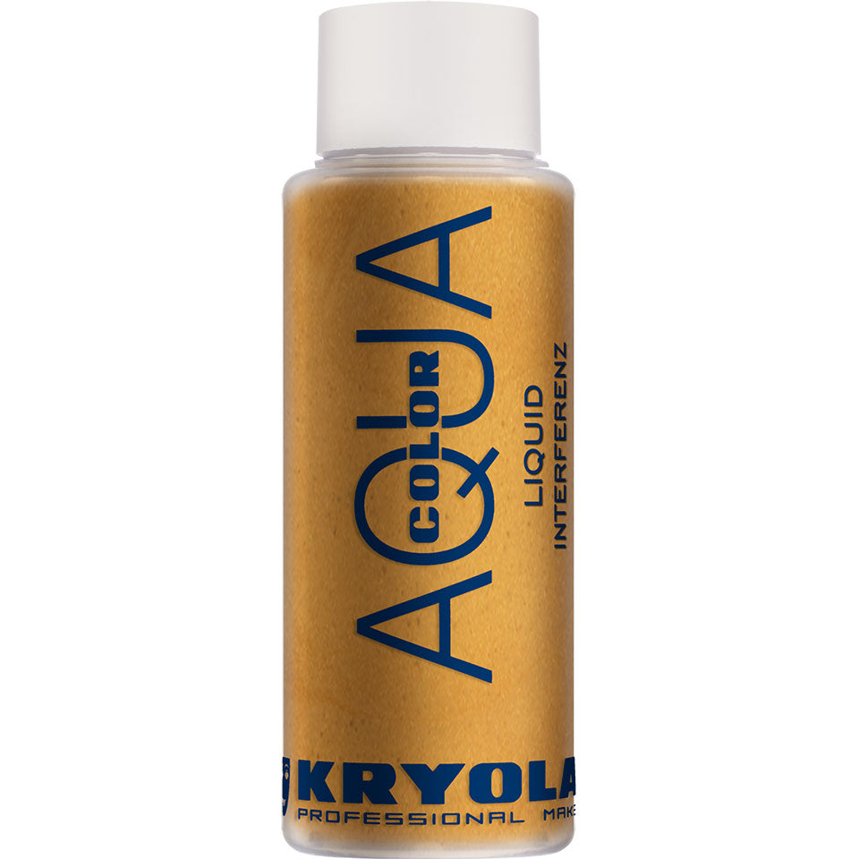 KRYOLAN Aquacolor Liquid Interferenz light gold G – flüssiges Perlglanz-Make-up, 30ml, Flasche