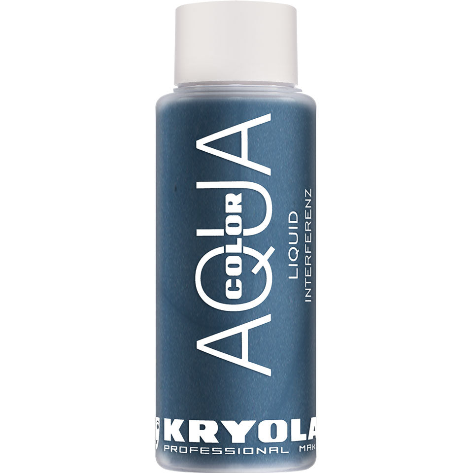 KRYOLAN Aquacolor Liquid Interferenz silver blue G – flüssiges Perlglanz-Make-up, 30ml, Flasche
