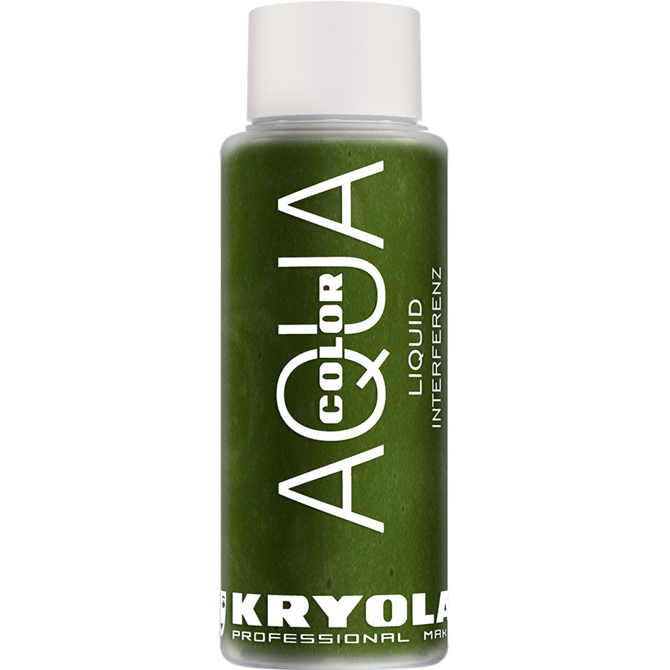 KRYOLAN Aquacolor Liquid Interferenz silver green G – flüssiges Perlglanz-Make-up, 30ml, Flasche
