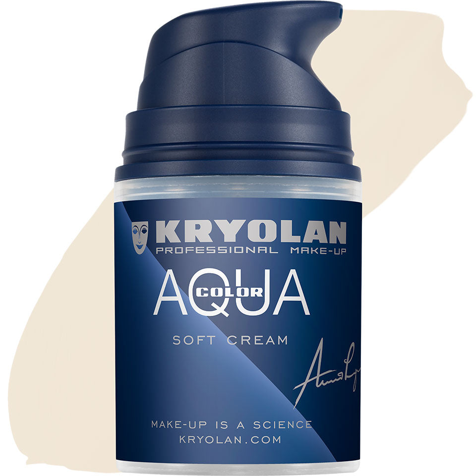 KRYOLAN Aquacolor Soft Cream 00 – Liquid Face & Bodypaint, 50ml, Pumpspender
