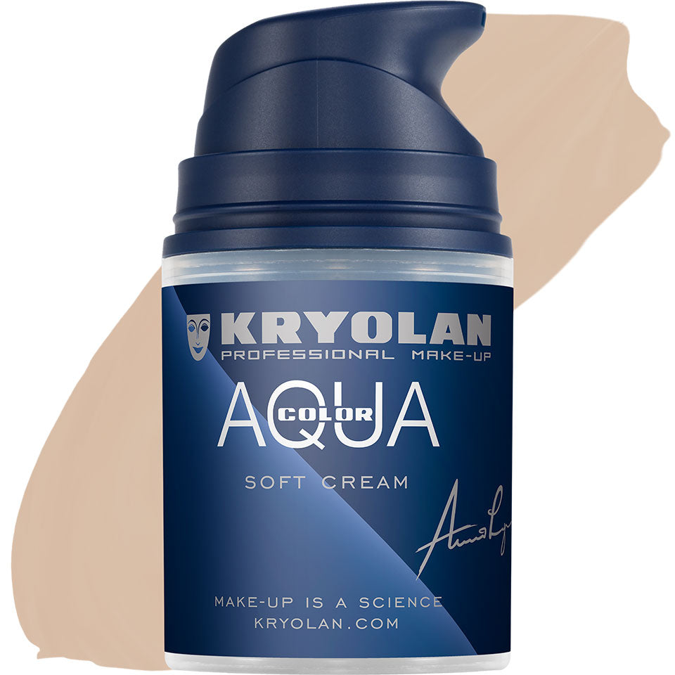 KRYOLAN Aquacolor Soft Cream 1W – Liquid Face & Bodypaint, 50ml, Pumpspender