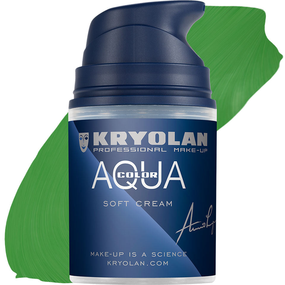 KRYOLAN Aquacolor Soft Cream green 36 – Liquid Face & Bodypaint, 50ml, Pumpspender