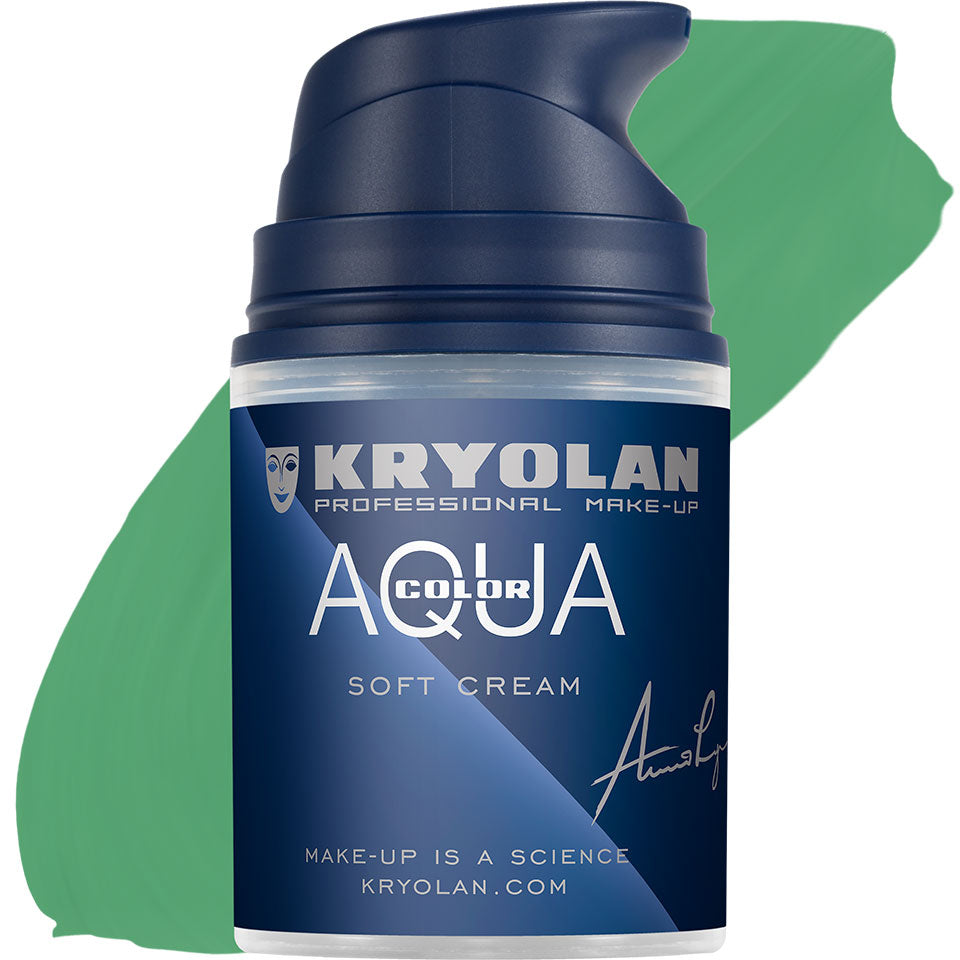 KRYOLAN Aquacolor Soft Cream green 42 – Liquid Face & Bodypaint, 50ml, Pumpspender