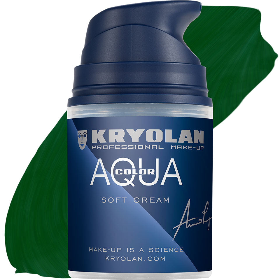 KRYOLAN Aquacolor Soft Cream vibrant green – Liquid Face & Bodypaint, 50ml, Pumpspender