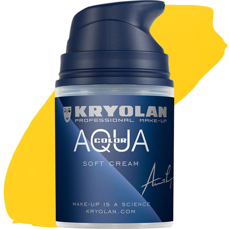 KRYOLAN Aquacolor Soft Cream vibrant yellow – Liquid Face & Bodypaint, 50ml, Pumpspender