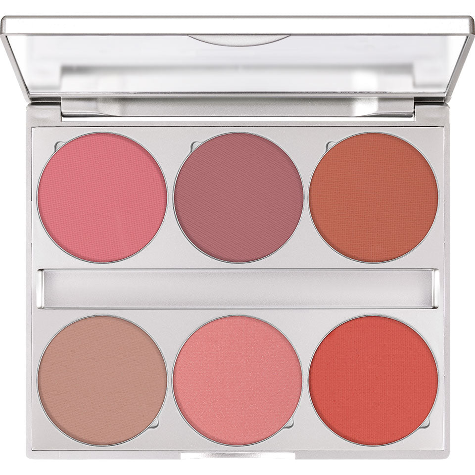 KRYOLAN Blusher Palette 6 Farben Haze – Rougepalette mit intensiver Farbkraft, 15g, Spiegelpalette offen