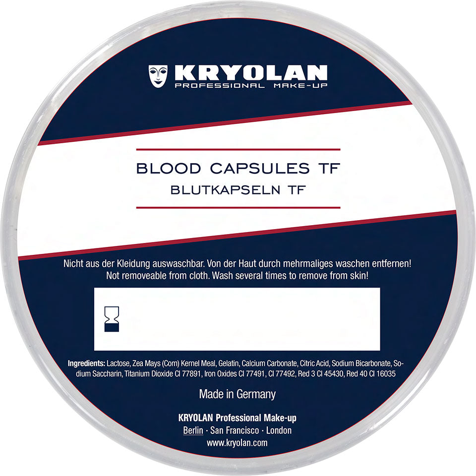 KRYOLAN Blutkapseln TF – Effektkapseln für blutroten Speichel, 10stk., verpackung