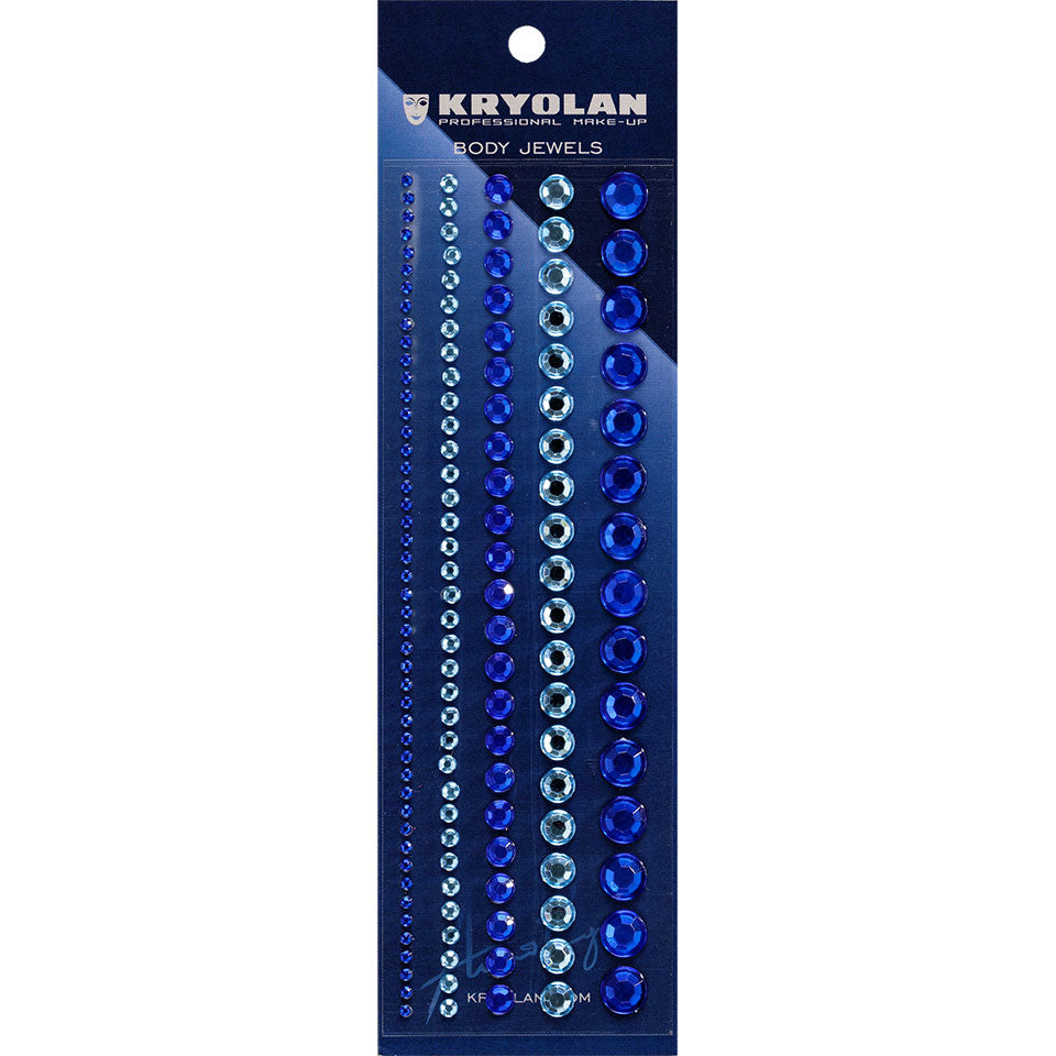 KRYOLAN Body Jewels blue – selbstklebende Strasssteine, -, in Verpackung