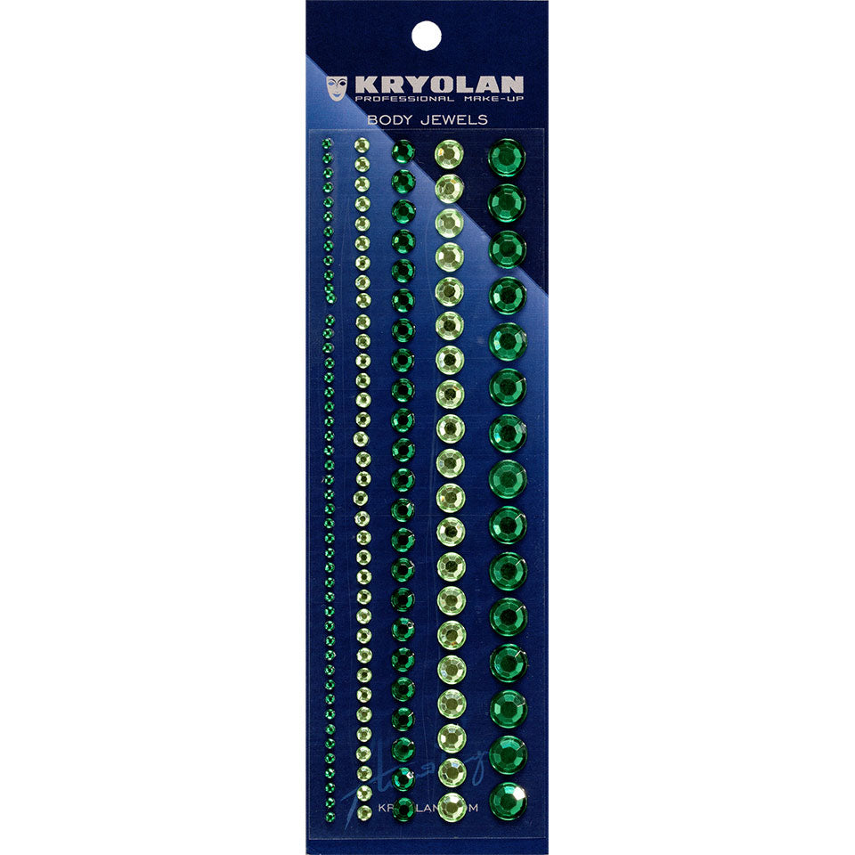 KRYOLAN Body Jewels green – selbstklebende Strasssteine, -, in Verpackung