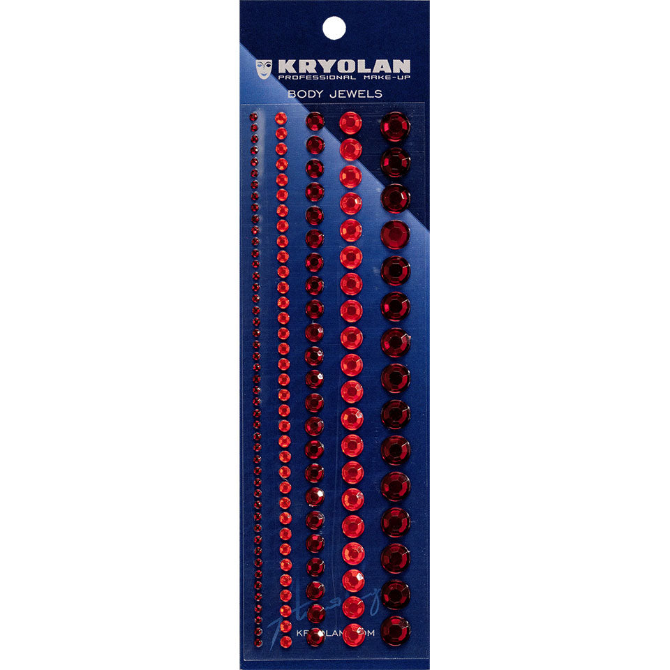 KRYOLAN Body Jewels red – selbstklebende Strasssteine, -, in Verpackung