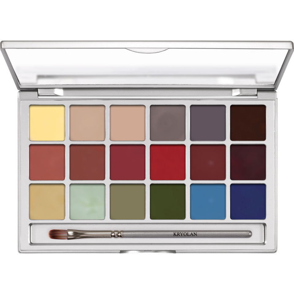 KRYOLAN Coloring Vision Palette 18 Farben effects – Supracolor Creme-Foundation, 45g, offen
