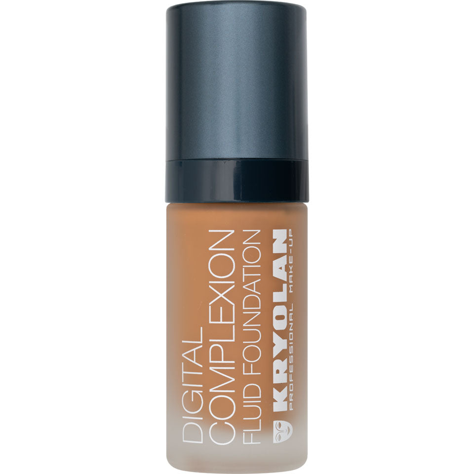 KRYOLAN Digital Complexion Fluid Foundation D33 – Selbstfixierendes, veganes HD-Make-up, 30ml, Pumpspender geschlossen