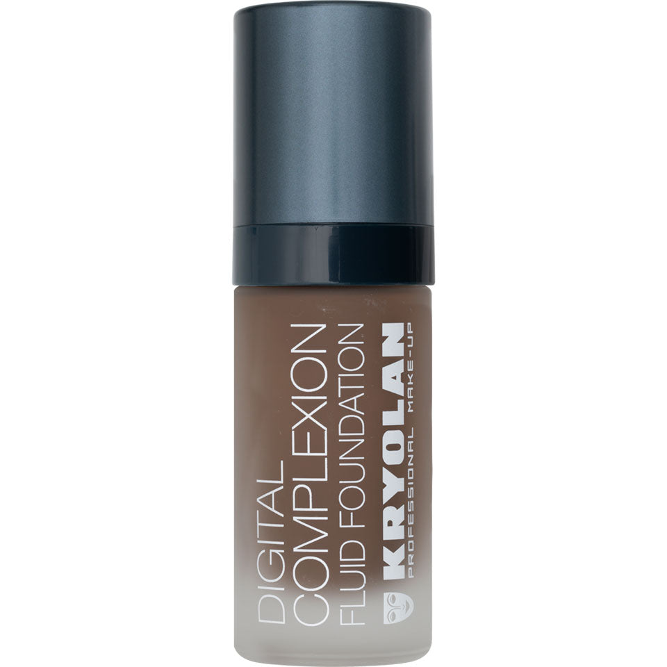 KRYOLAN Digital Complexion Fluid Foundation D37 – Selbstfixierendes, veganes HD-Make-up, 30ml, Pumpspender geschlossen