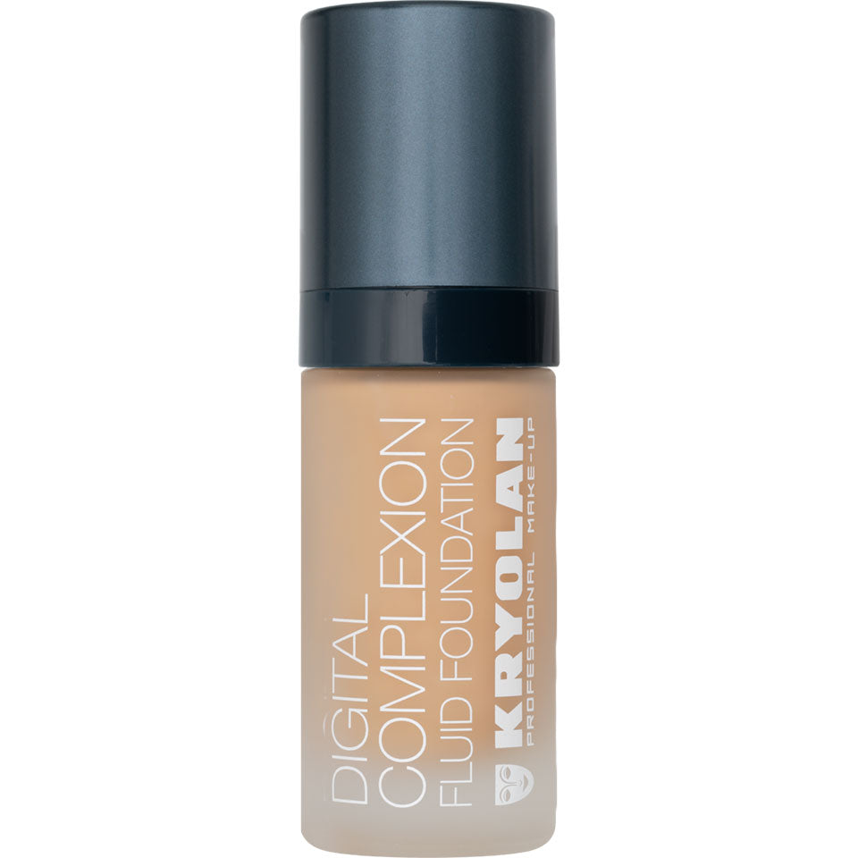KRYOLAN Digital Complexion Fluid Foundation O17 – Selbstfixierendes, veganes HD-Make-up, 30ml, Pumpspender geschlossen