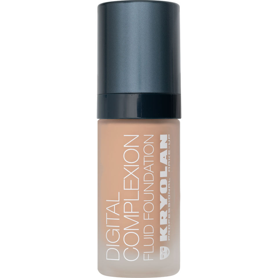 KRYOLAN Digital Complexion Fluid Foundation P07 – Selbstfixierendes, veganes HD-Make-up, 30ml, Pumpspender geschlossen
