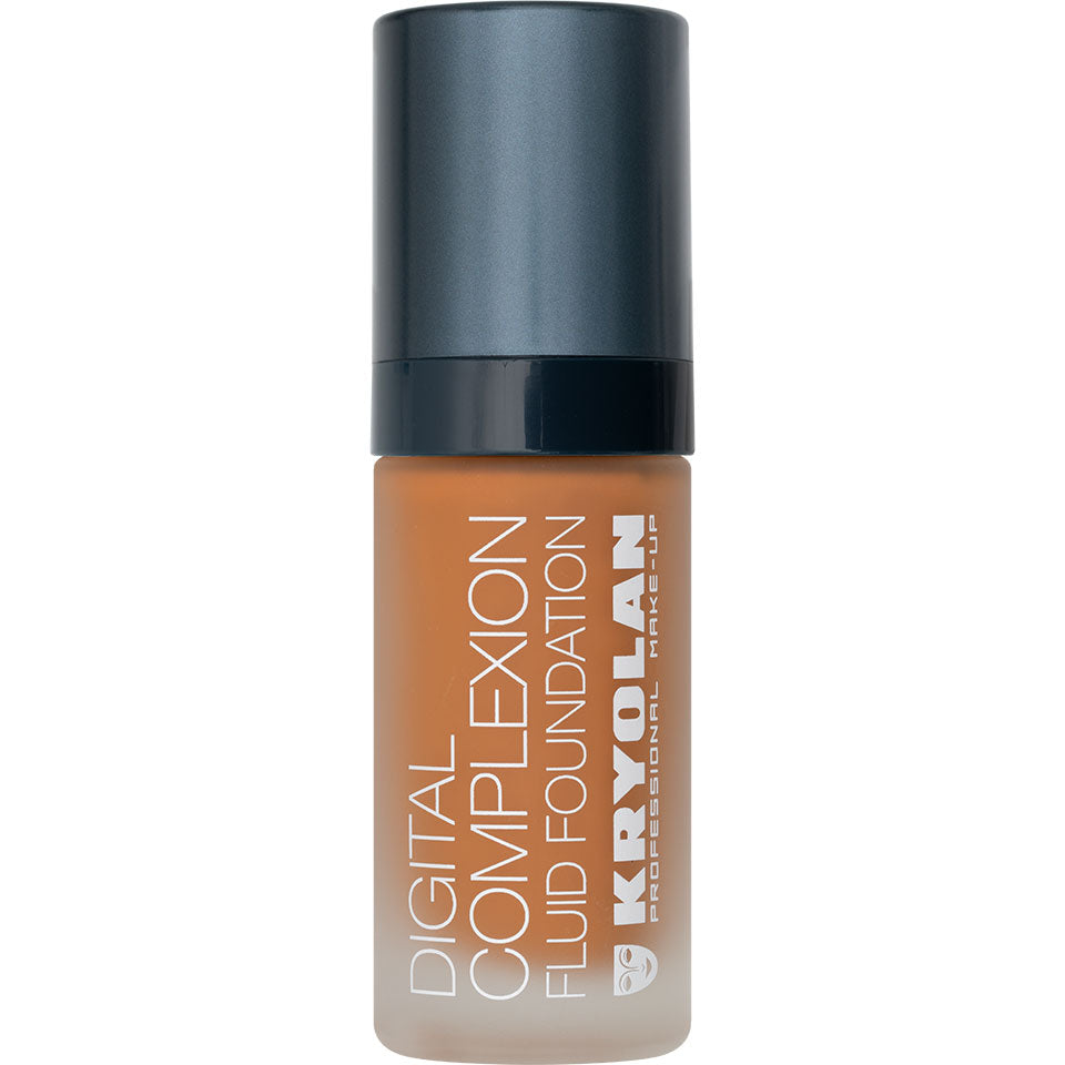 KRYOLAN Digital Complexion Fluid Foundation Y30 – Selbstfixierendes, veganes HD-Make-up, 30ml, Pumpspender geschlossen