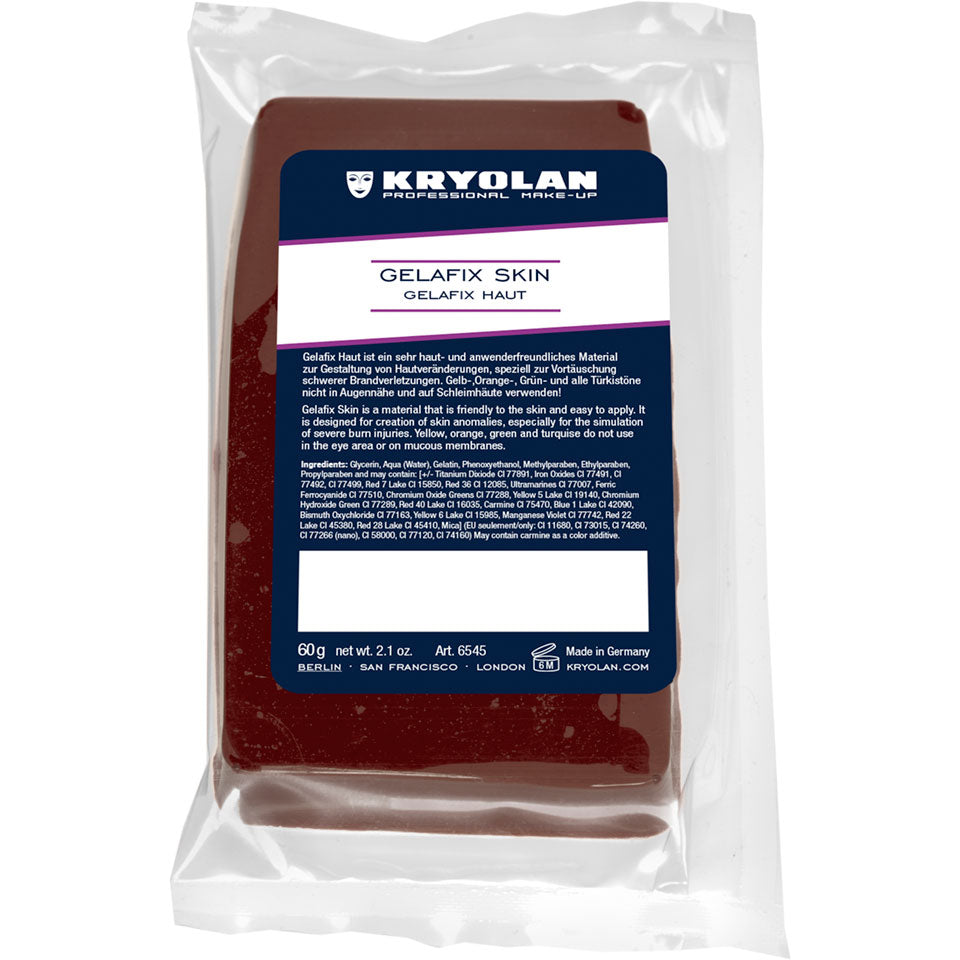 KRYOLAN Gelafix Haut dark red – Gelatine für SFX & Brandverletzungen, 60g, Beutel