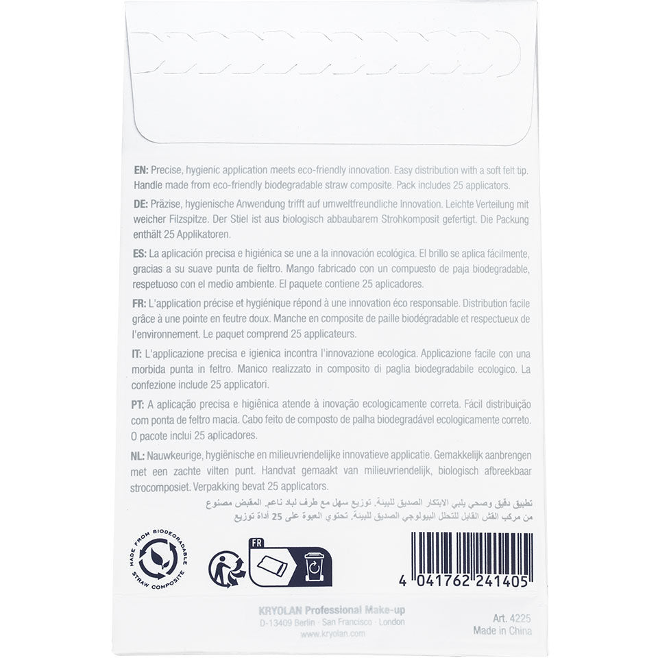 KRYOLAN Lip Gloss Applikator, 25stk, Verpackung Rückseite