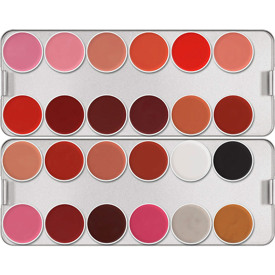 KRYOLAN Lip Rouge Palette 24 Farben classic – matte Lippenfarbe, 96g, offen
