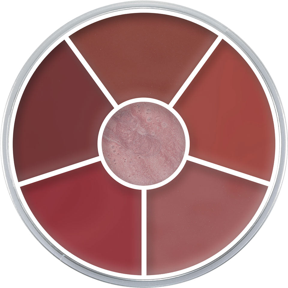 KRYOLAN Lip Rouge Wheel Variante 4 – Lippenpalette mit 6 cremigen Farben, 30g