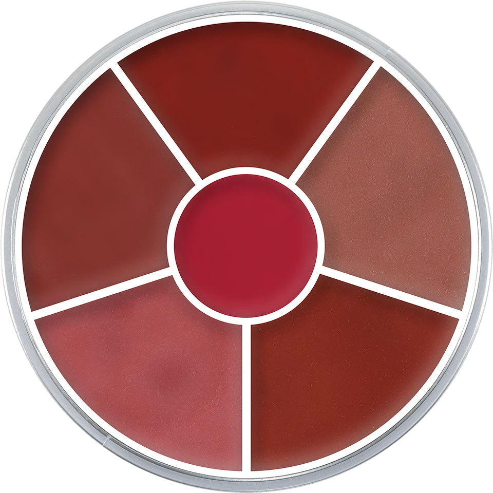 KRYOLAN Lip Rouge Wheel Variante C – Lippenpalette mit 6 cremigen Farben, 30g